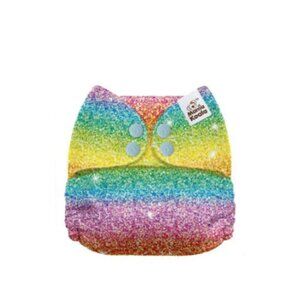 Pastel Glitter OS Pocket Cloth Diaper w/ Suede Inner by Mama Koala Cloth Diapers